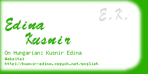 edina kusnir business card